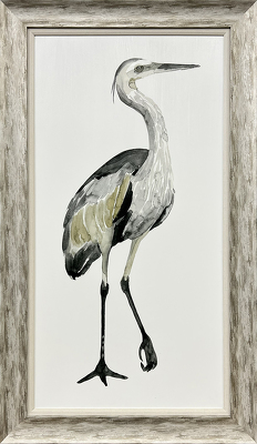 Grey Watercolor Heron 1