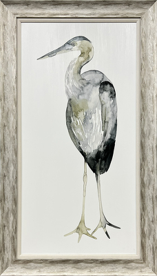 Grey Watercolor Heron 2