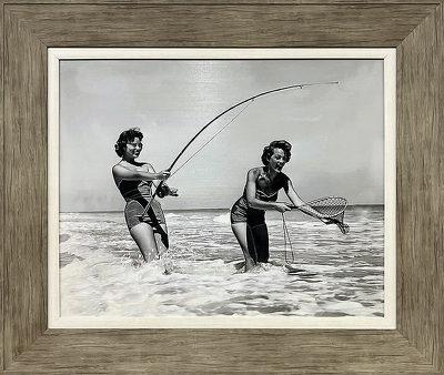 Two Ladies Surf Fishing